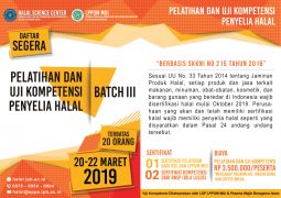 Pelatihan dan Uji Kompetensi Penyelia Halal (Halal Supervisor) Batch 3