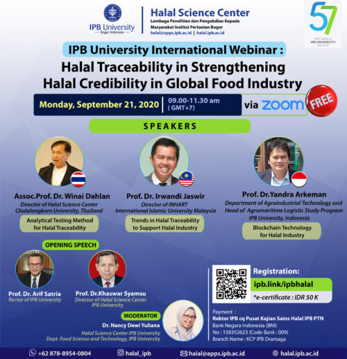 IPB International Webinar : Halal Traceability in Strengthening Halal Credibility in Global Food Industry