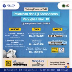 Pelatihan dan Uji Kompetensi Penyelia Halal Reguler Batch 4 Tahun 2021