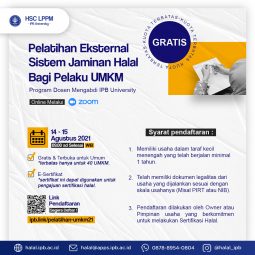 Pelatihan Eksternal Sistem Jaminan Halal Bagi Pelaku UMKM 2021