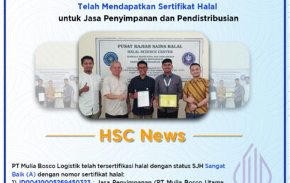 PT Mulia Bosco Logistik Telah Mendapatkan Sertifikat Halal untuk Jasa Penyimpanan dan Jasa Pendistribusian
